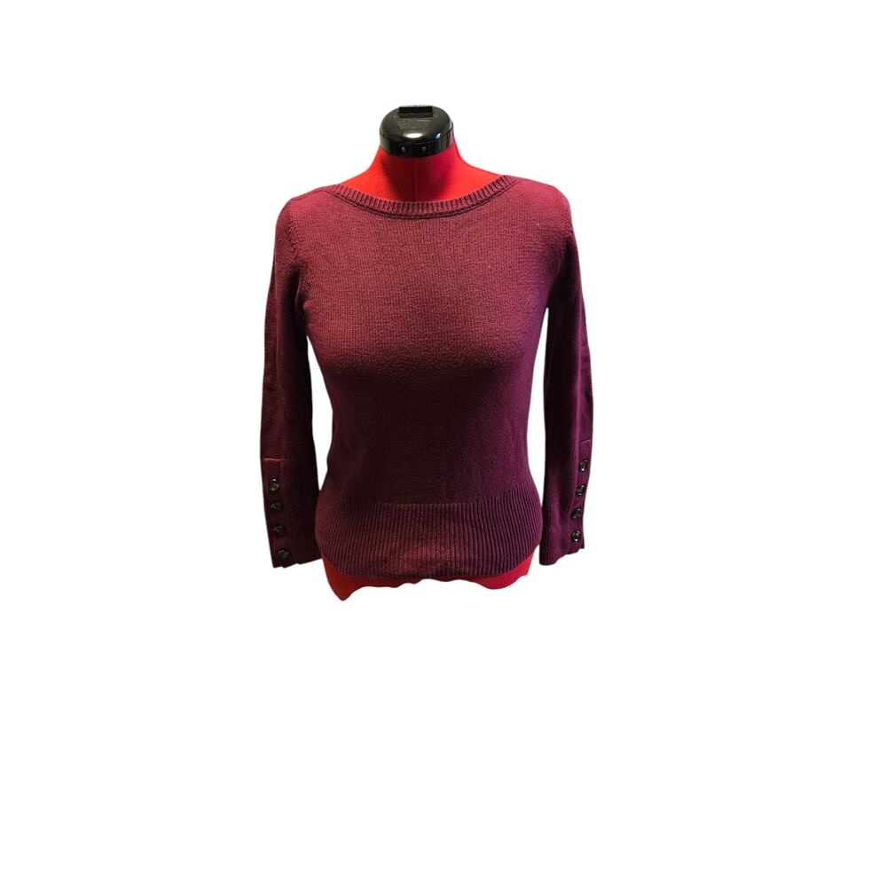 Ann Taylor long sleeve berry colored sweater, size medium